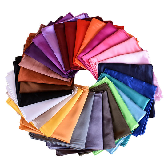 New solid color monochrome women's 90cm imitation silk large square scarf silk scarf, pure color square scarf advanced sense