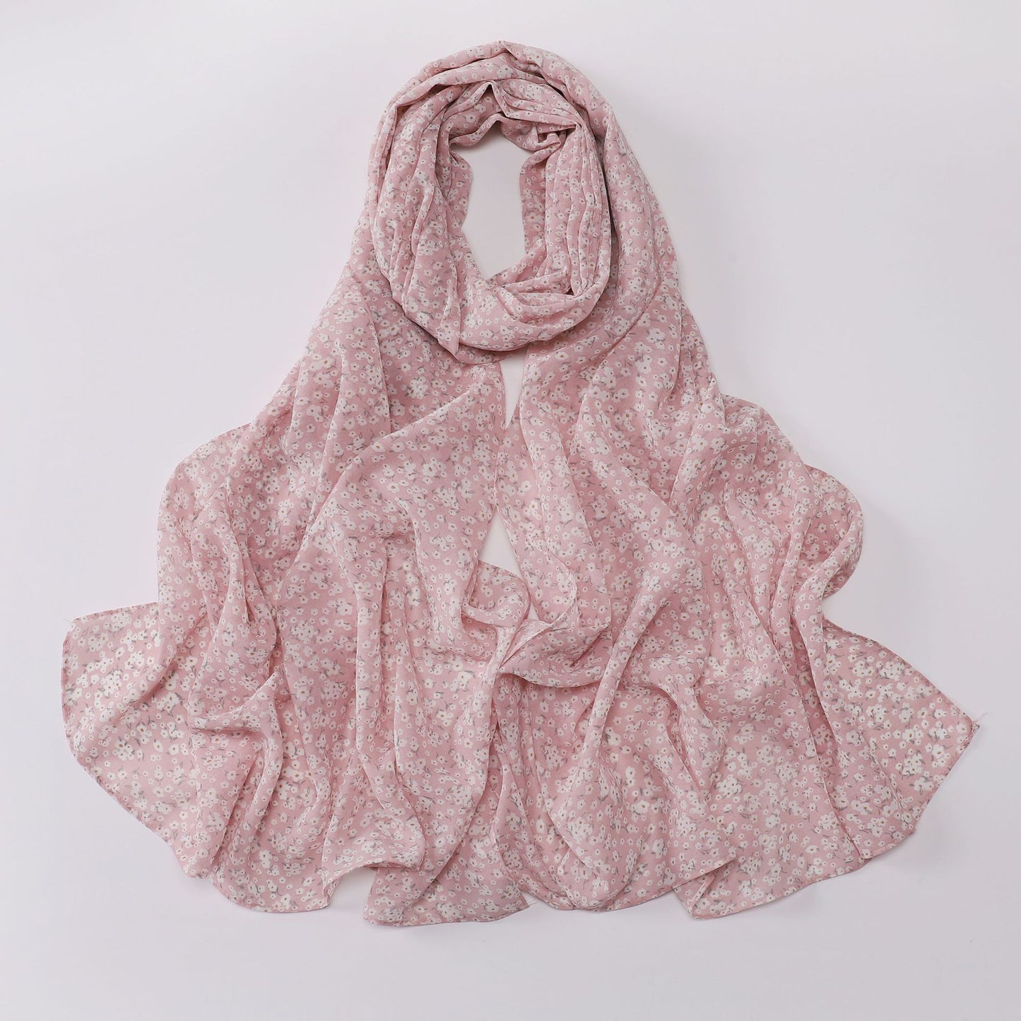 Spring pearl chiffon print floral scarf middle east headscarf yarn oil painting style hijab