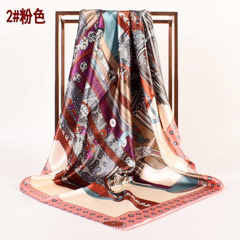 Autumn and winter new street 90 * 90 fashion satin square scarf, silk scarf, scarf, shawl