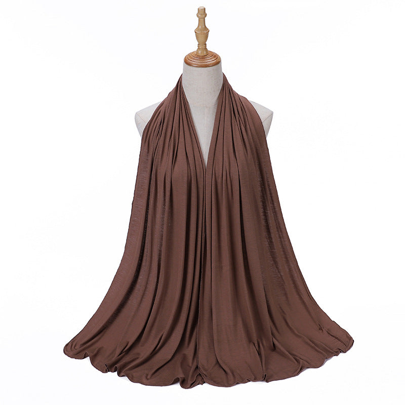 New Solid Color Jersey Hijab Women Plain Color Jesey Scarf Mercerized Cotton Headscarf