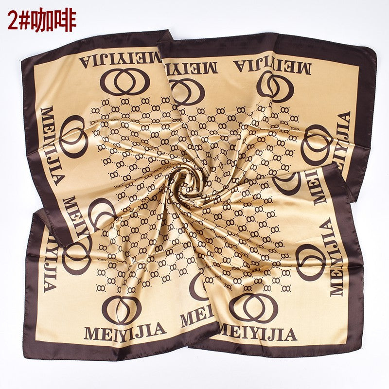 New fashionable ring letter pattern printing 90-color square towel, headscarf