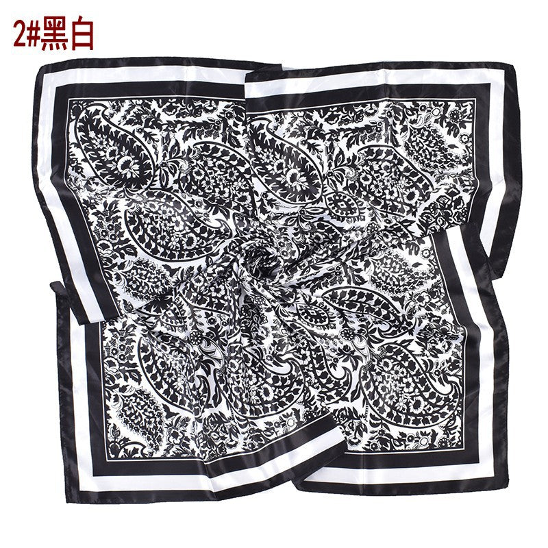 New cashew flower pattern printing 90cm * 90cm satin square scarf silk scarf