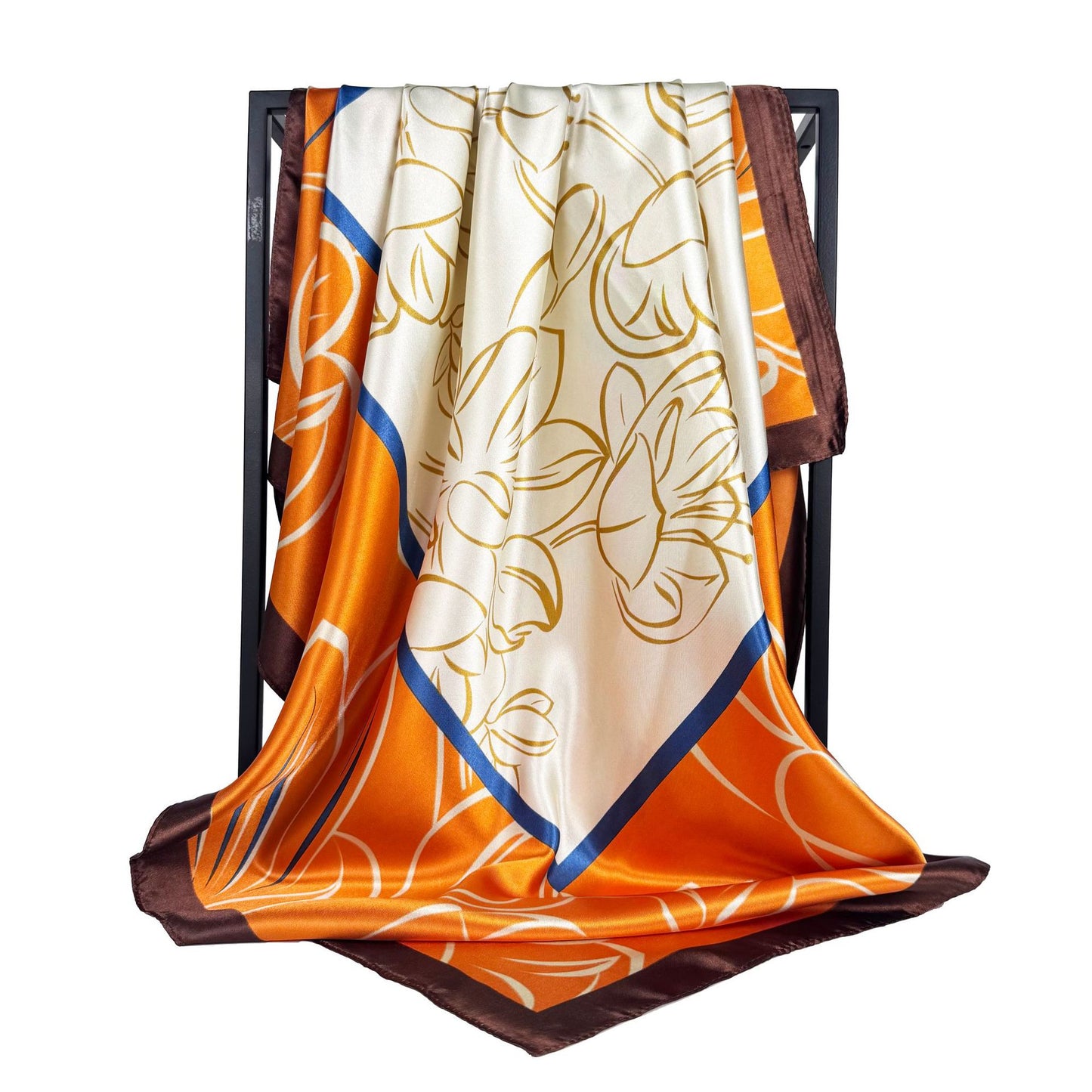 simple and elegant large polka dot printed silk scarf 90cm large square scarf, women's headscarf, yarn scarf.