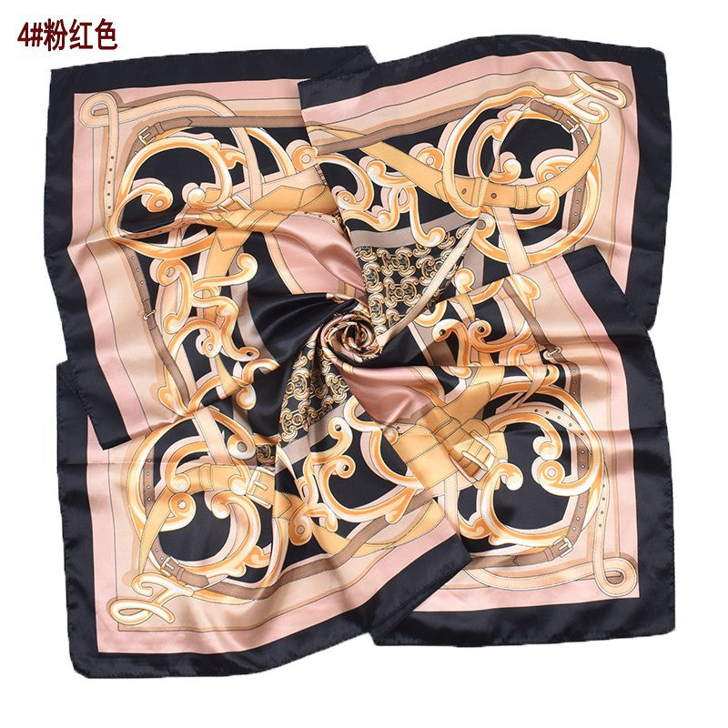 Classic chain printing imitation silk 90 satin women's versatile decorative large square scarf scarf headscarf