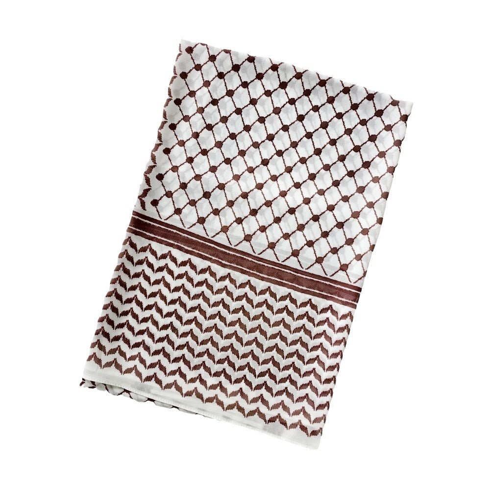 Cross-border New Chiffon Printed Plaid Headscarf Dubai Palestine Turkey Middle East Headscarf Arabian Scarf