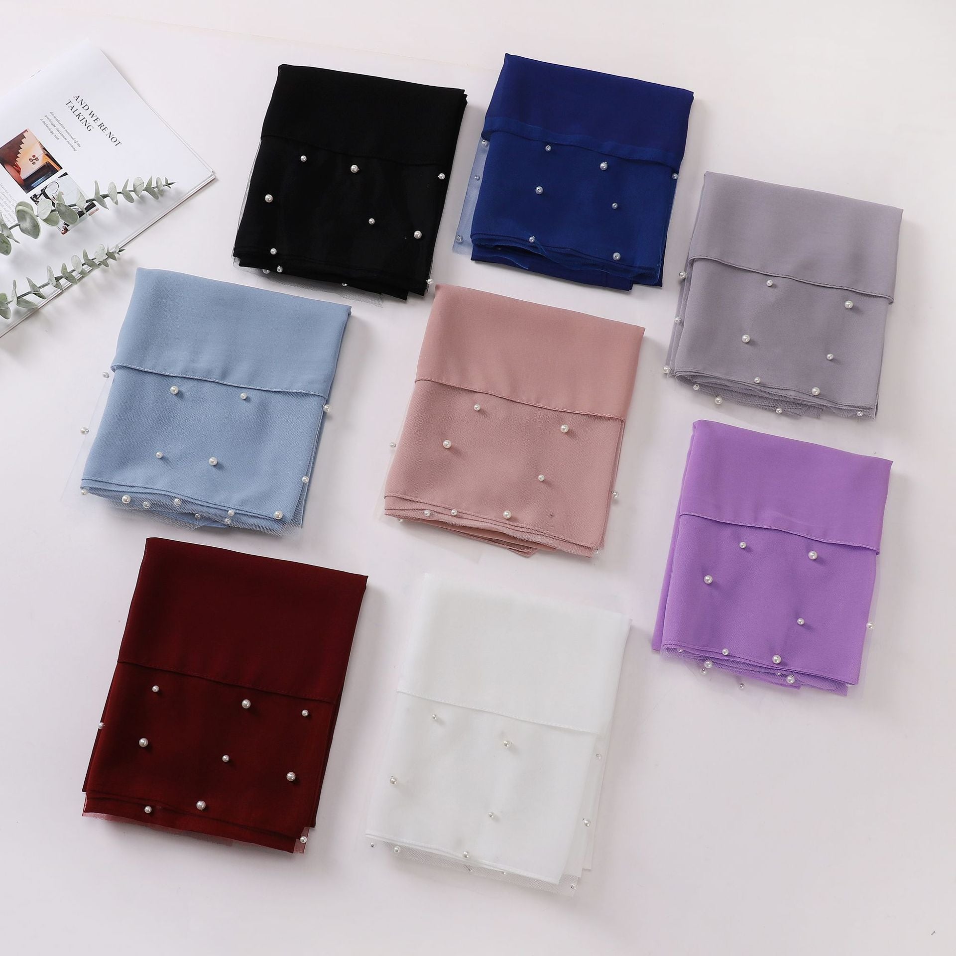Pearl Chiffon Lace Edge Square Scarf Middle East Africa Headscarf Malaysia Indonesia Hijab