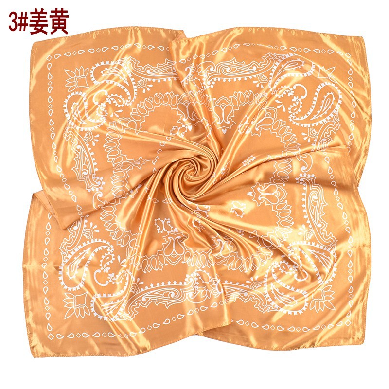 New fashionable and elegant twin cashew flower small water drop pattern 90-color large square scarf headscarf scarf silk scarf