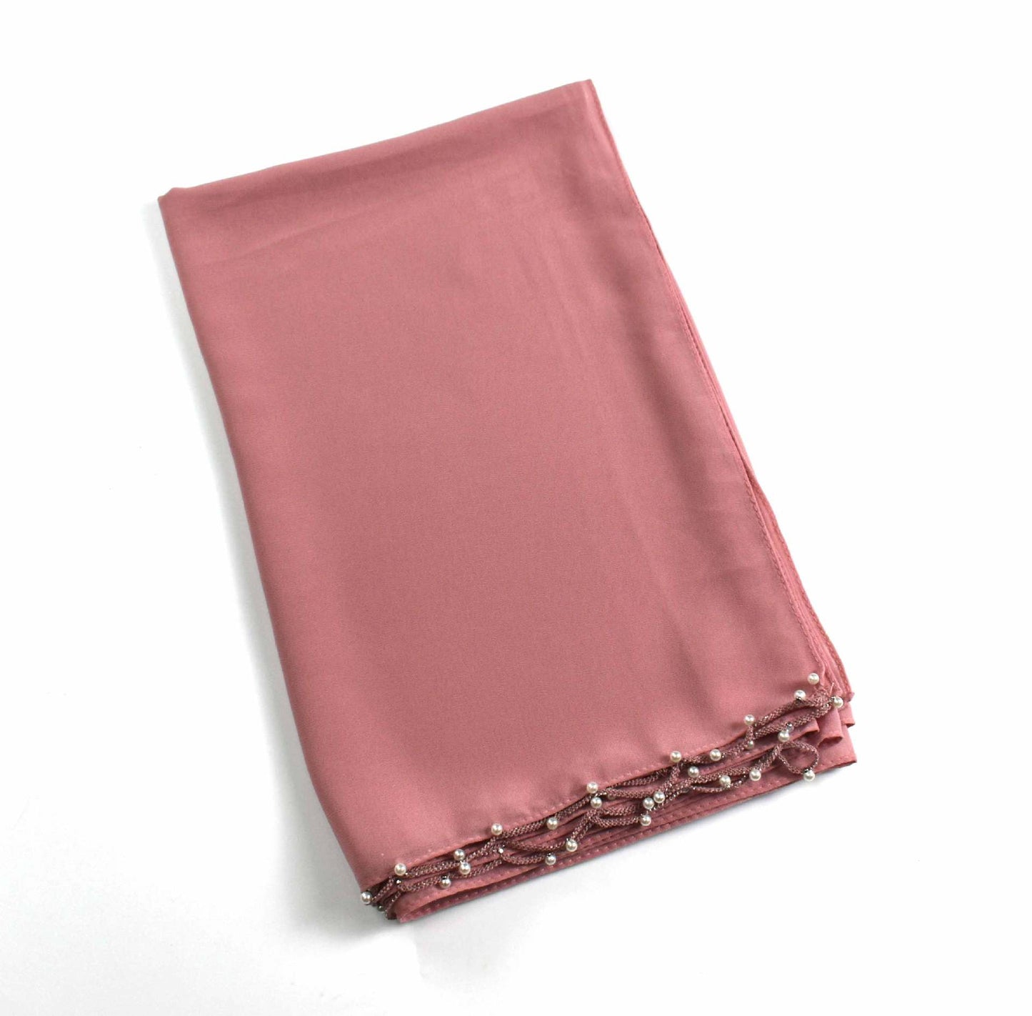 Summer chiffon wavy edge bead long scarf Malaysian Hijab