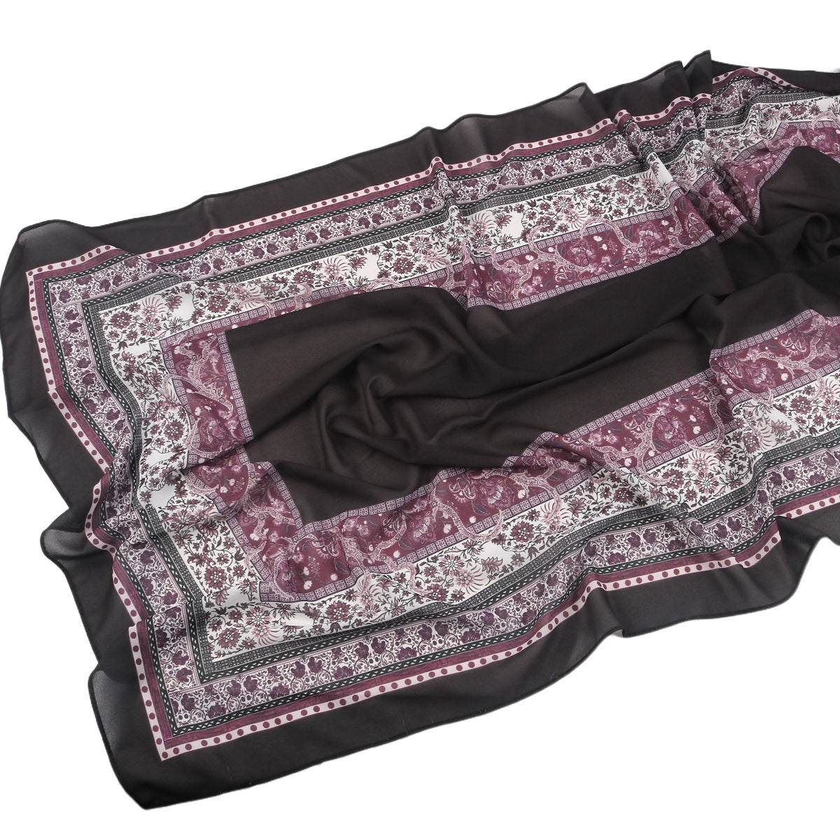Malaysian Printed Chiffon Scarf Bohemian Fashion Simple Spring and Summer Sunscreen Scarf Shawl