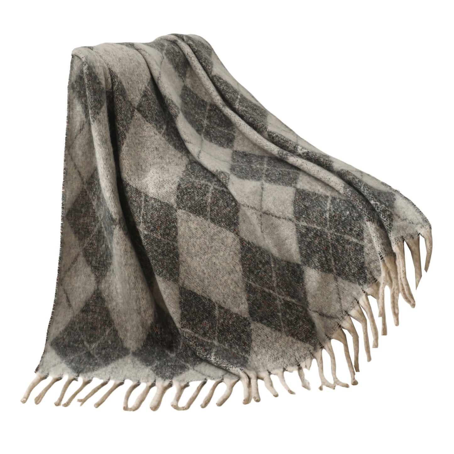 Blanket 2025 new European and American autumn and winter circle yarn imitation mohair thickened large shawl jacquard blanket