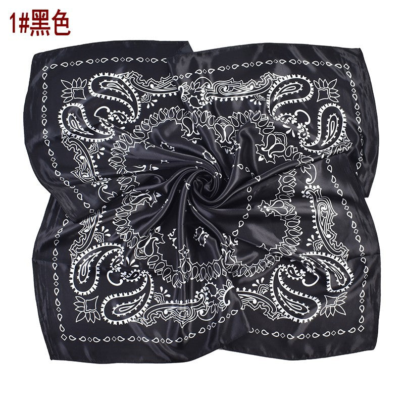 New fashionable and elegant twin cashew flower small water drop pattern 90-color large square scarf headscarf scarf silk scarf