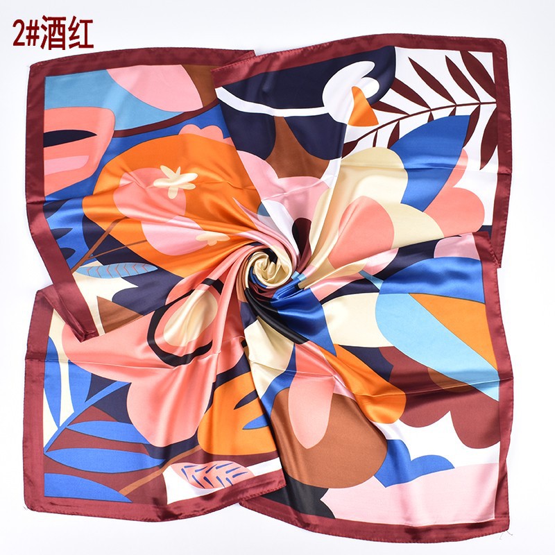 New product hot-selling fashion retro printing 90cm-color diced large square scarf silk scarf square scarf advanced sense