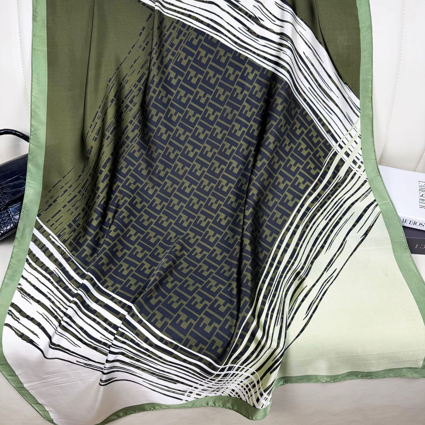 Fashion versatile gradual change color beautiful brocade long silk scarf, temperament women travel vacation sunscreen shawl headscarf