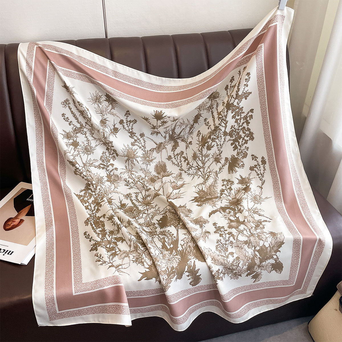 New retro fashion printed 90 square scarves women's spring and autumn thin versatile scarf multi-functional windproof shawl