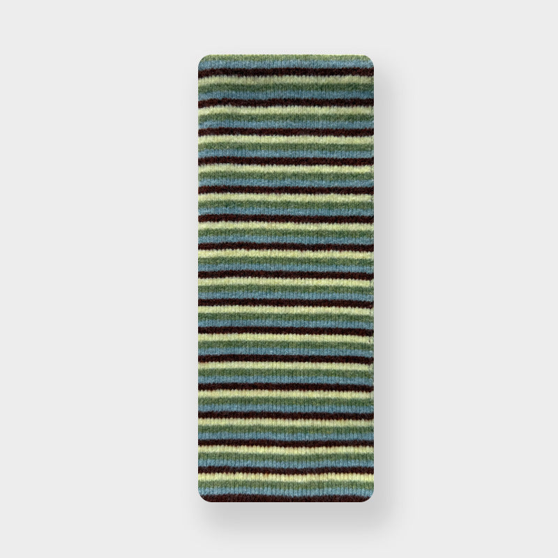 Wool blended contrasting striped knitted scarf women's autumn and winter Korean atmosphere soft wool scarf