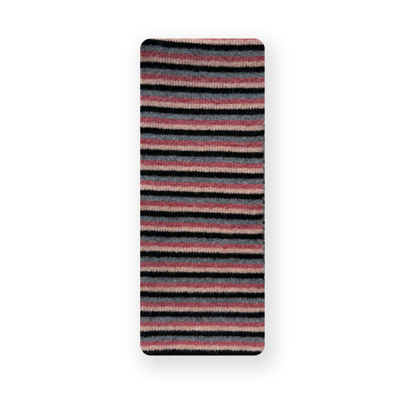 Wool blended contrasting striped knitted scarf women's autumn and winter Korean atmosphere soft wool scarf