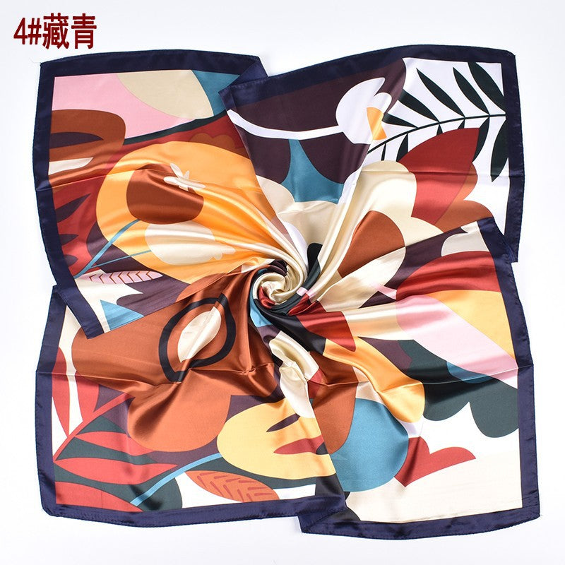 New product hot-selling fashion retro printing 90cm-color diced large square scarf silk scarf square scarf advanced sense