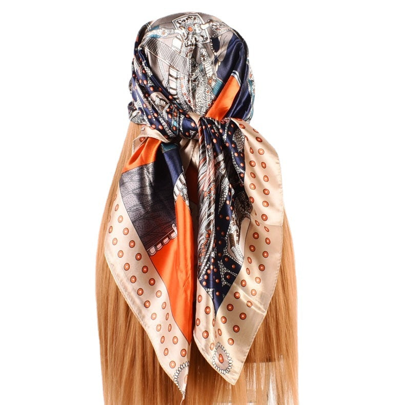 Autumn and winter new street 90 * 90 fashion satin square scarf, silk scarf, scarf, shawl