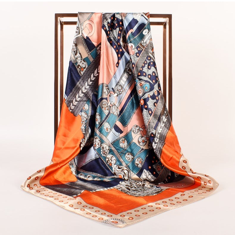 Autumn and winter new street 90 * 90 fashion satin square scarf, silk scarf, scarf, shawl