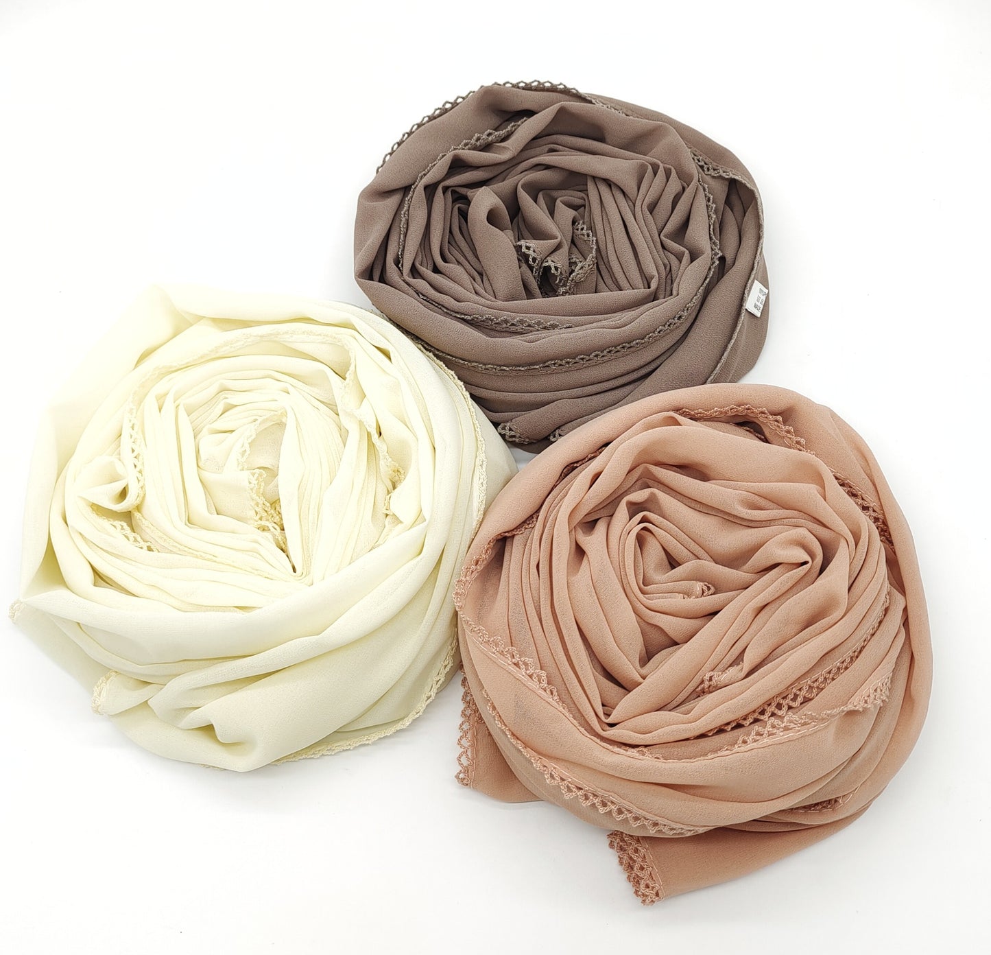 Plain Bubble Chiffon Scarf Malaysia Indonesian Head Scarf Cover Head Eyelash edge