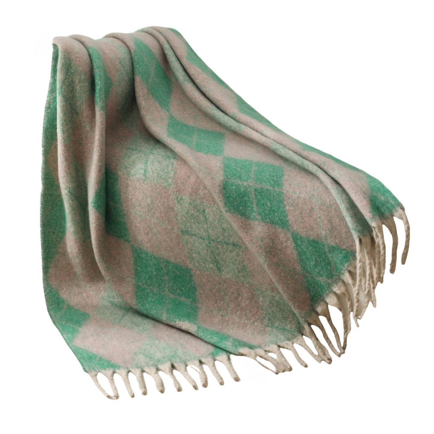 Blanket 2025 new European and American autumn and winter circle yarn imitation mohair thickened large shawl jacquard blanket