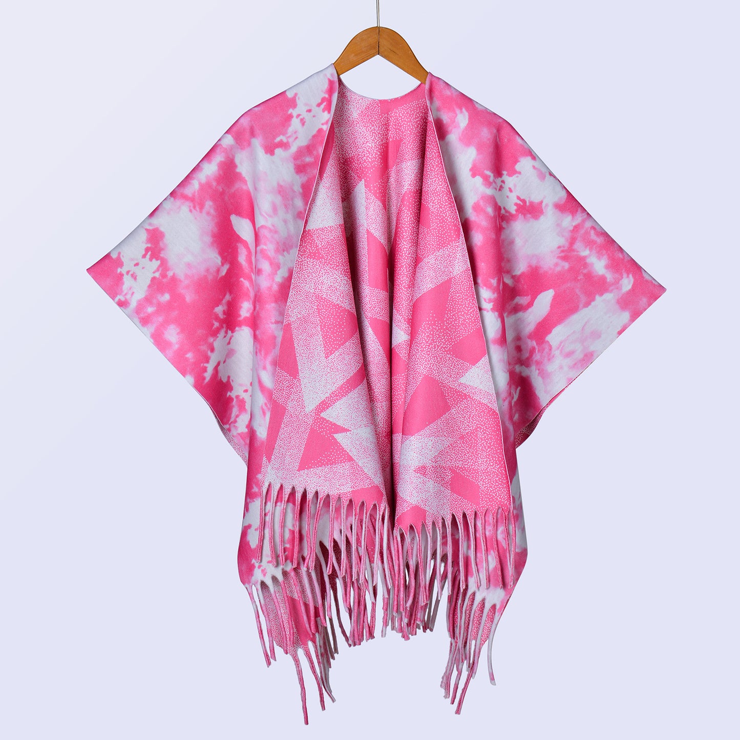 New ethnic style ink double-sided thickened shawl with women's autumn and winter retro high-end photo shawl large cape