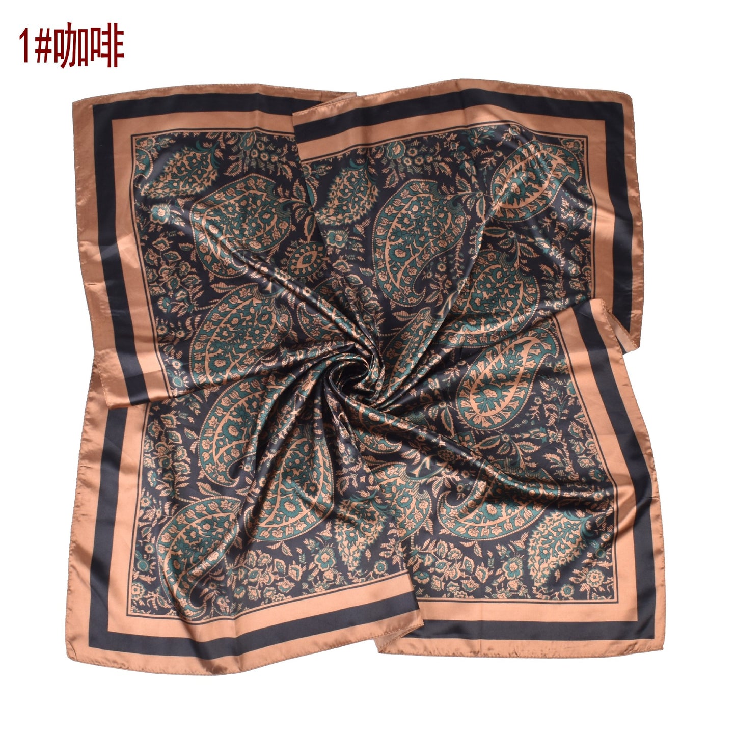 New cashew flower pattern printing 90cm * 90cm satin square scarf silk scarf