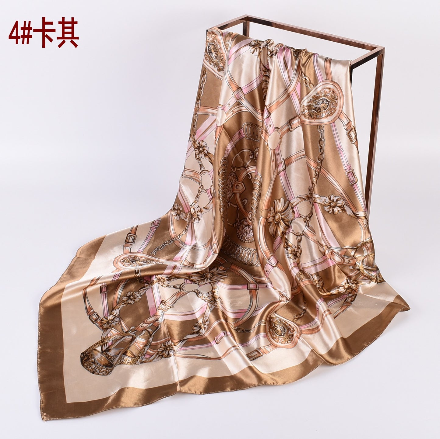 Summer new geometric simple 90 square scarves, printed fashionable square silk scarves, scarves silk scarves
