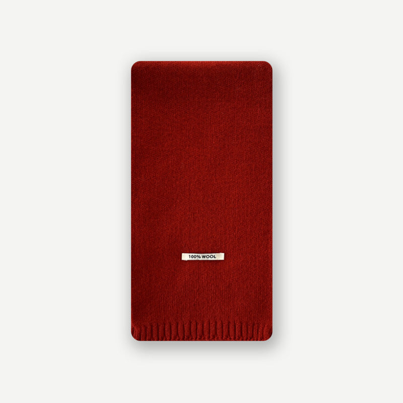 Selected Australian 100% pure wool scarf women's winter solid color soft warm knitted wool scarf Korean version ins