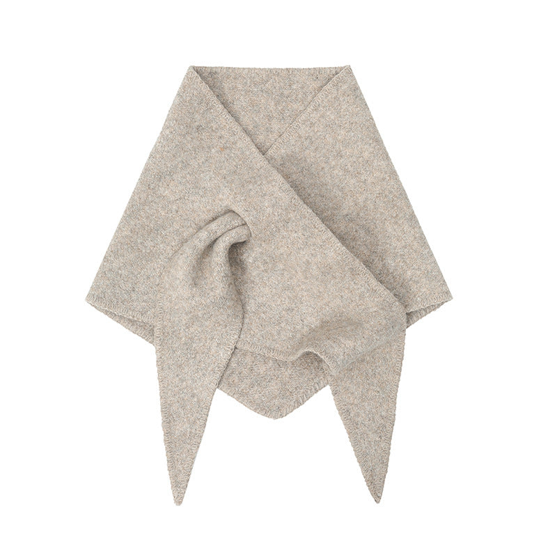 2025 new autumn and winter Korean version wool knitted triangle scarf shawl scarf