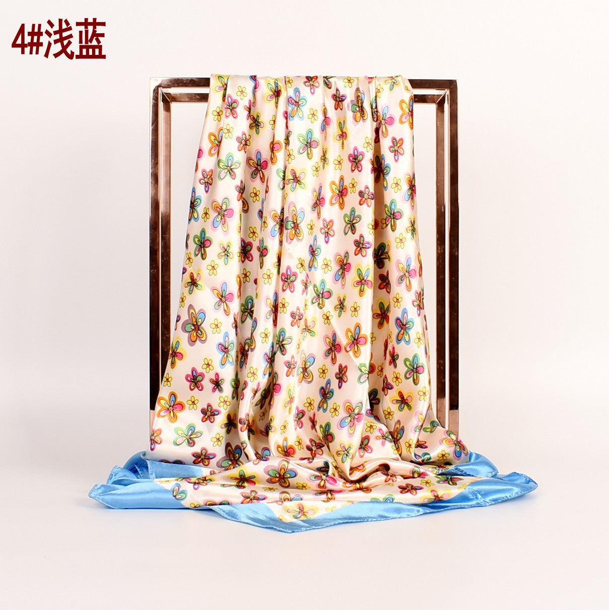 New fashionable and retro flower 90 square scarves for women, printed satin simple square silk scarves, scarves silk scarves