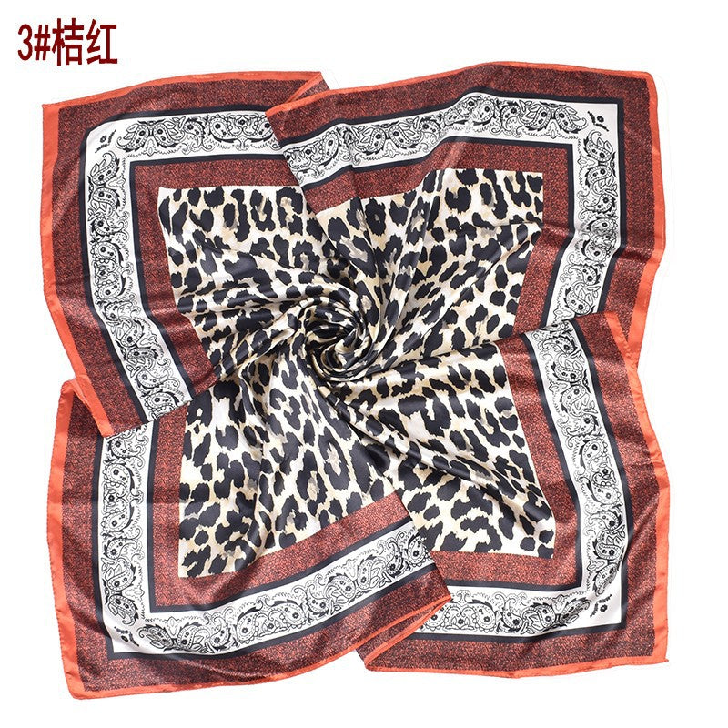 Fashion leopard print cashew pattern print 90 satin large square scarf, headscarf, scarf