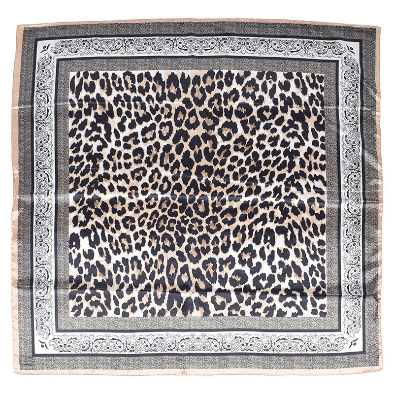 Fashion leopard print cashew pattern print 90 satin large square scarf, headscarf, scarf