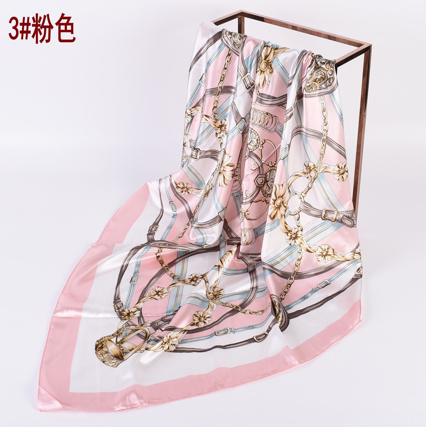 Summer new geometric simple 90 square scarves, printed fashionable square silk scarves, scarves silk scarves