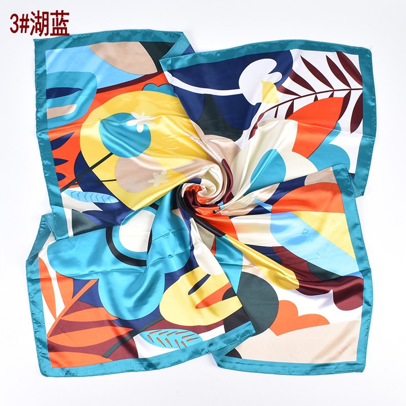 New product hot-selling fashion retro printing 90cm-color diced large square scarf silk scarf square scarf advanced sense
