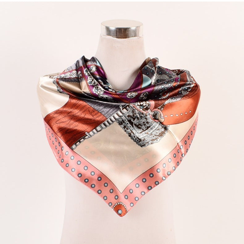 Autumn and winter new street 90 * 90 fashion satin square scarf, silk scarf, scarf, shawl