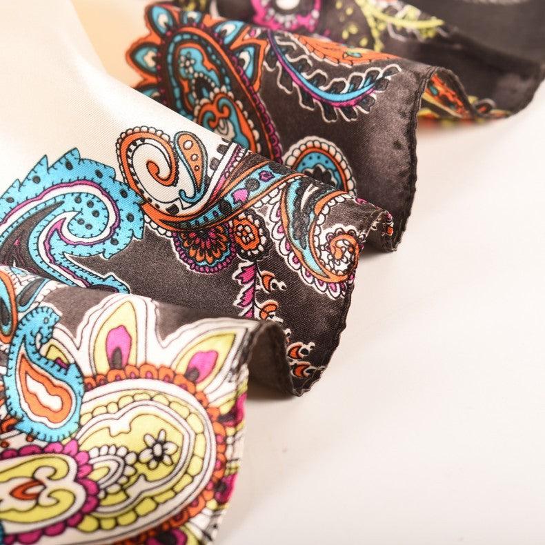 Fashion women's autumn and winter new large cashew flower large square scarf silk scarf, printed fashion headscarf