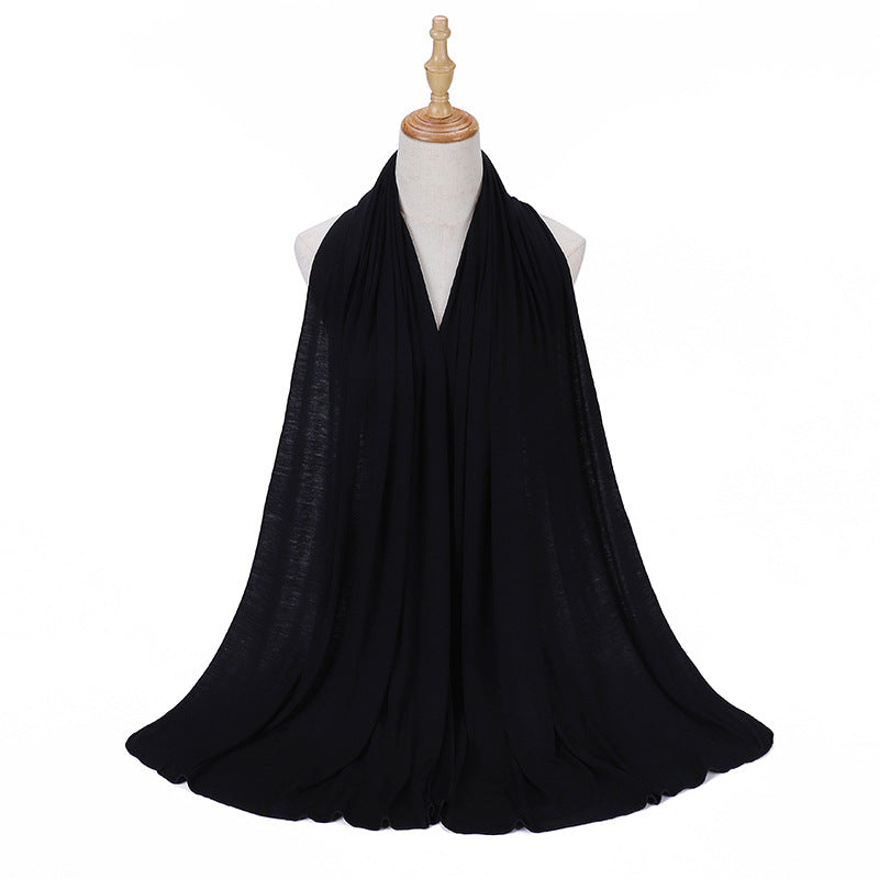 New Solid Color Jersey Hijab Women Plain Color Jesey Scarf Mercerized Cotton Headscarf