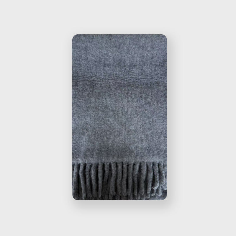 Wool blended gradual change of color scarf women's autumn and winter thickened warm ins atmosphere increased soft scarf