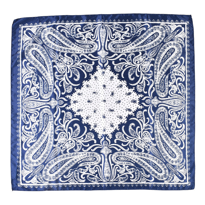 Spring and summer new fashion retro cashew nut pattern printing 90 * 90 satin large square scarf silk scarf