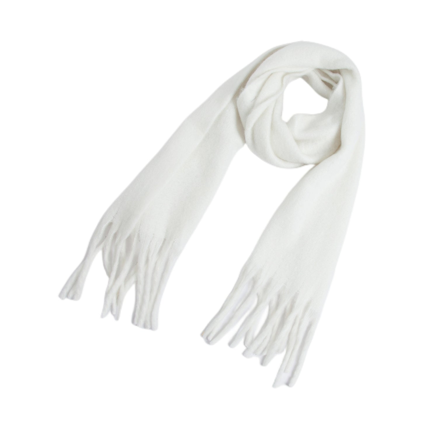 Europe, America, autumn and winter circle yarn, beard, braid, fringed white scarf, shawl in stock.