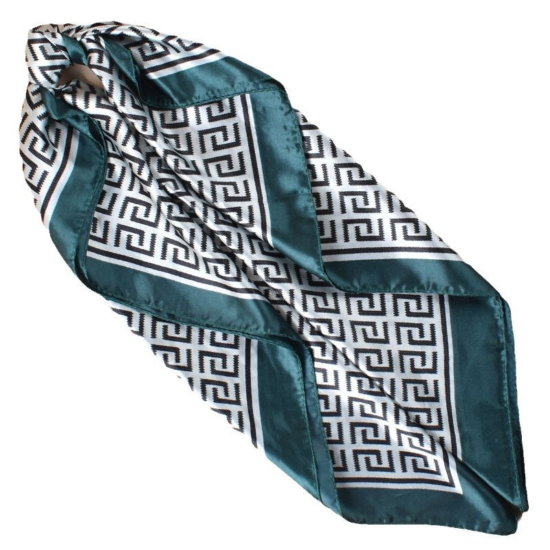 New 90cm-satin geometric inverted double C printing square scarf with sunscreen, bag head silk scarf decoration, scarf