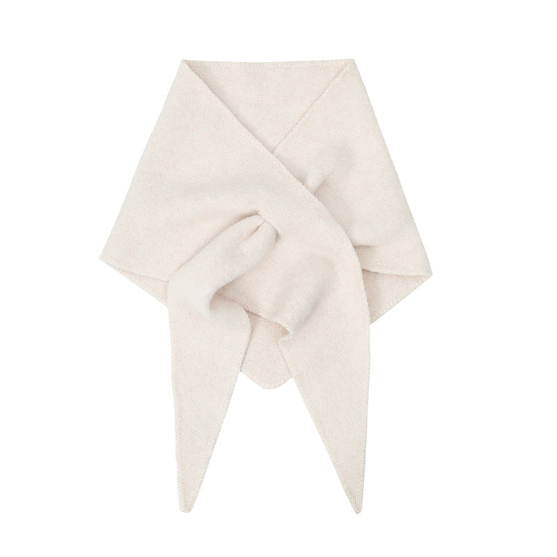 2025 new autumn and winter Korean version wool knitted triangle scarf shawl scarf