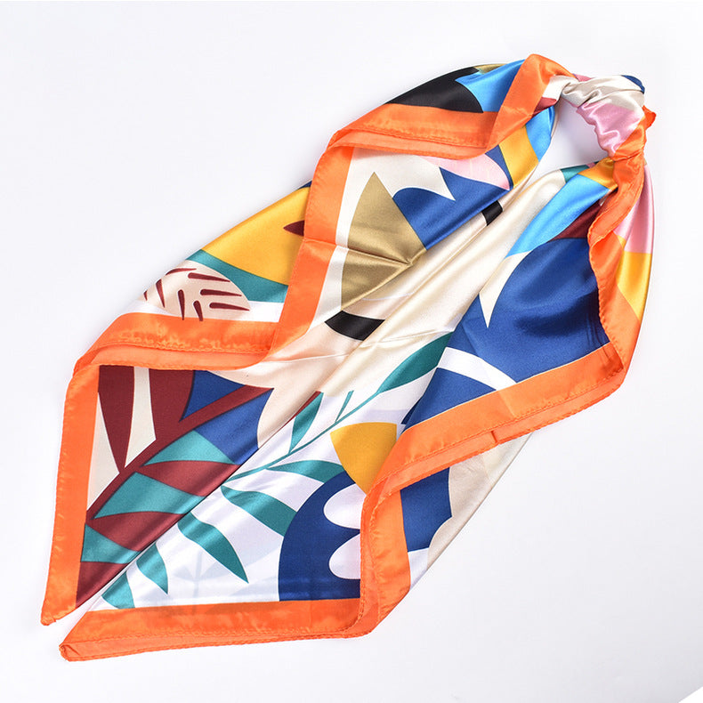 New product hot-selling fashion retro printing 90cm-color diced large square scarf silk scarf square scarf advanced sense