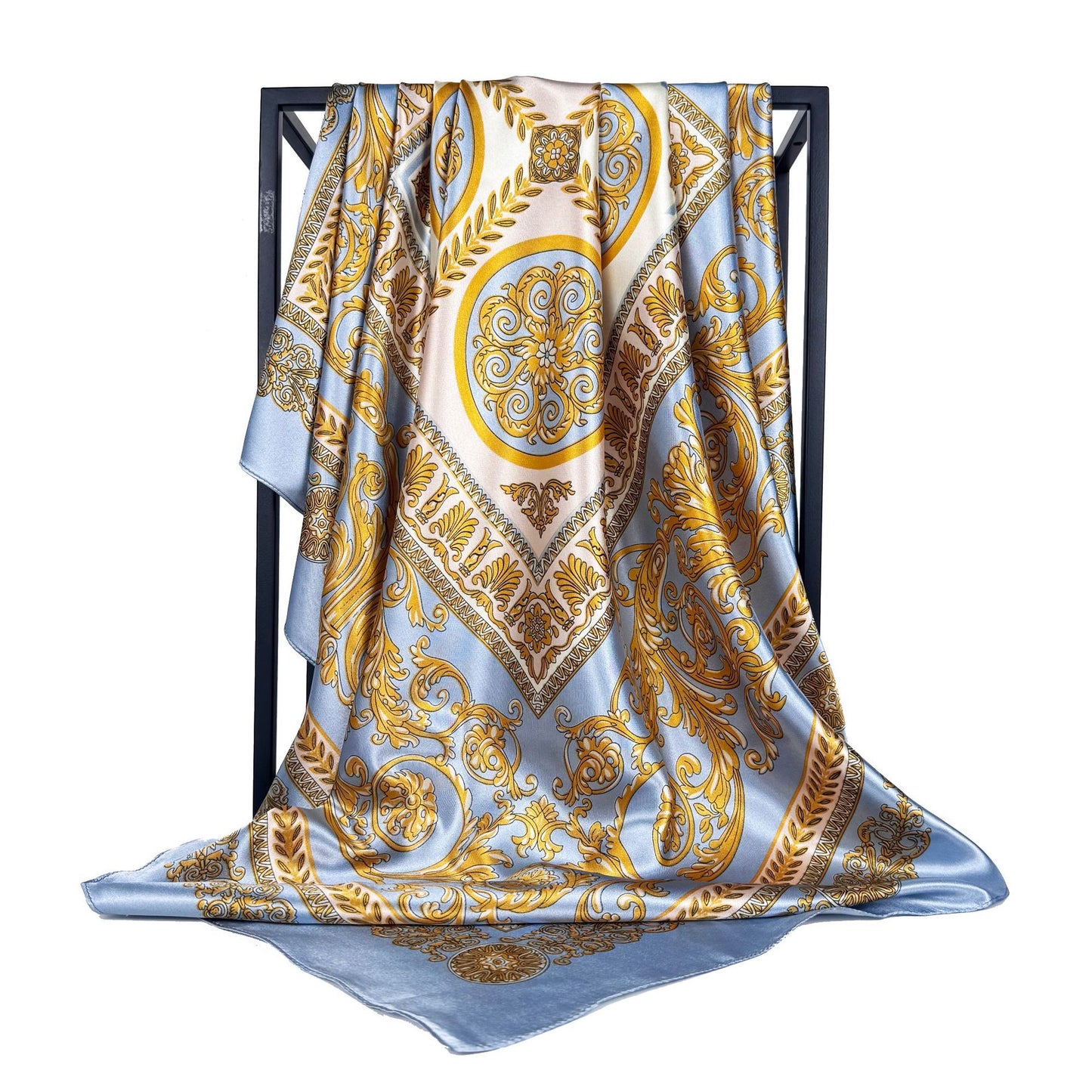 simple and elegant large polka dot printed silk scarf 90cm large square scarf, women's headscarf, yarn scarf.