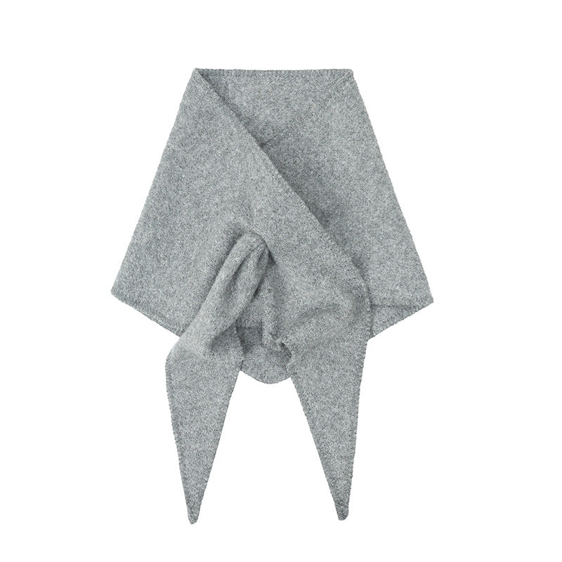 2025 new autumn and winter Korean version wool knitted triangle scarf shawl scarf