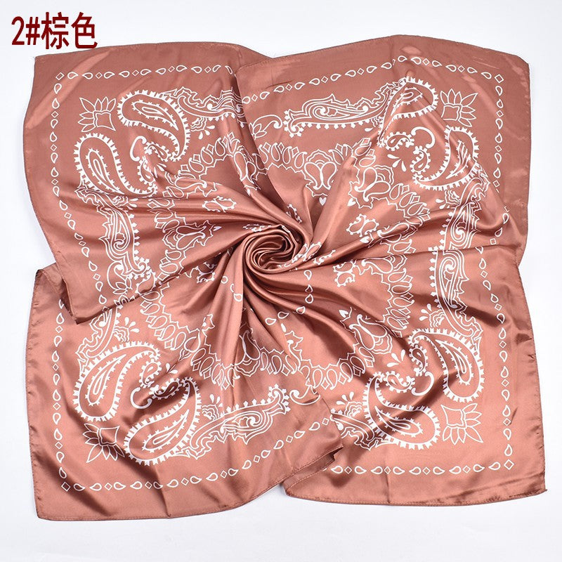 New fashionable and elegant twin cashew flower small water drop pattern 90-color large square scarf headscarf scarf silk scarf