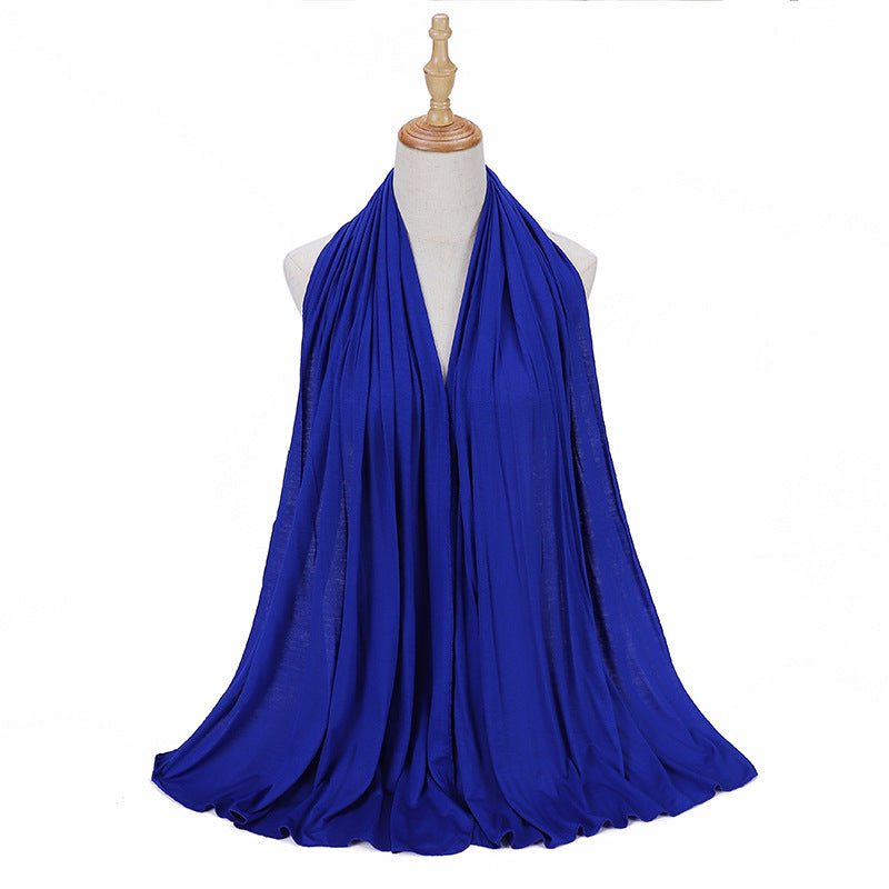 New Solid Color Jersey Hijab Women Plain Color Jesey Scarf Mercerized Cotton Headscarf