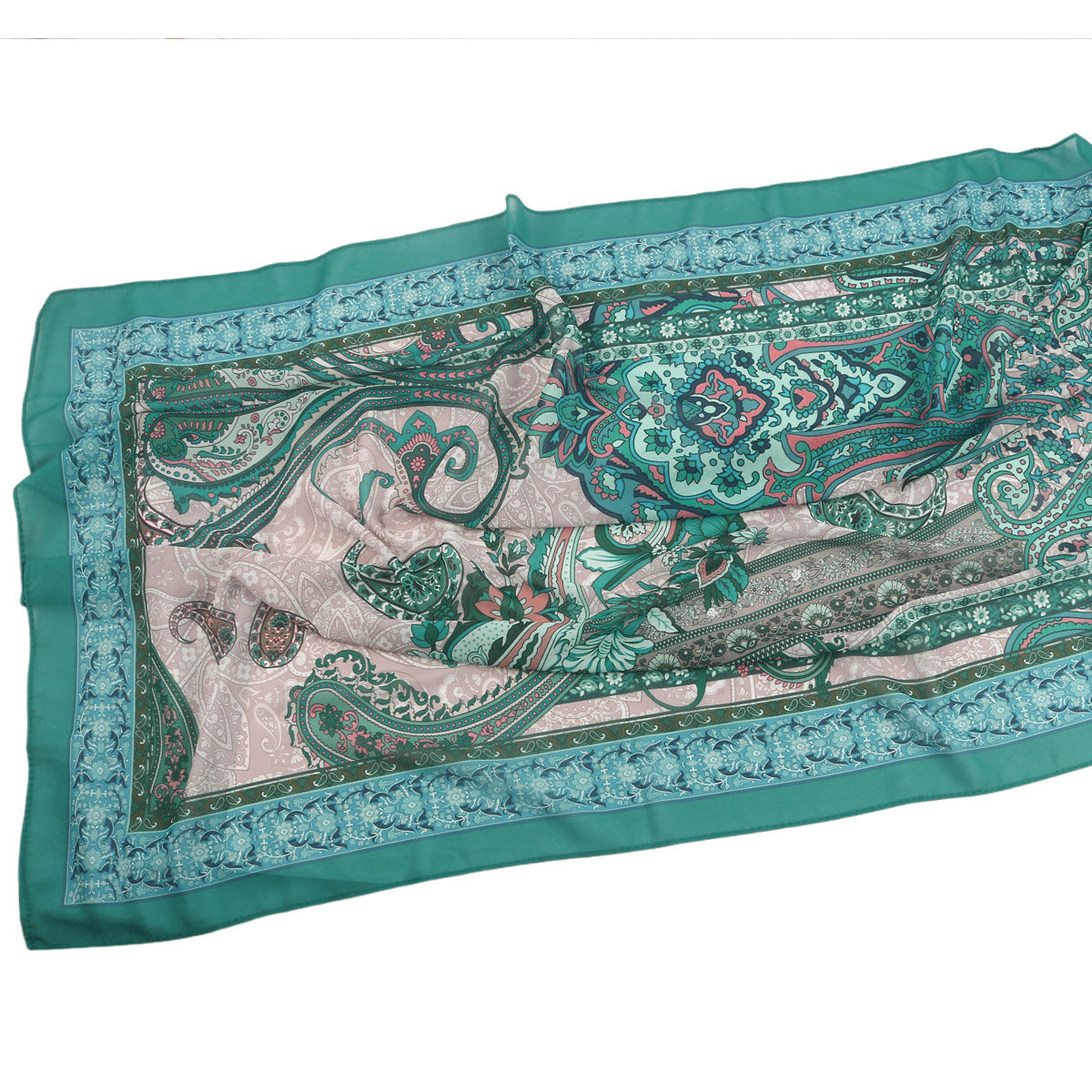 Malaysian Printed Chiffon Scarf Bohemian Fashion Simple Spring and Summer Sunscreen Scarf Shawl