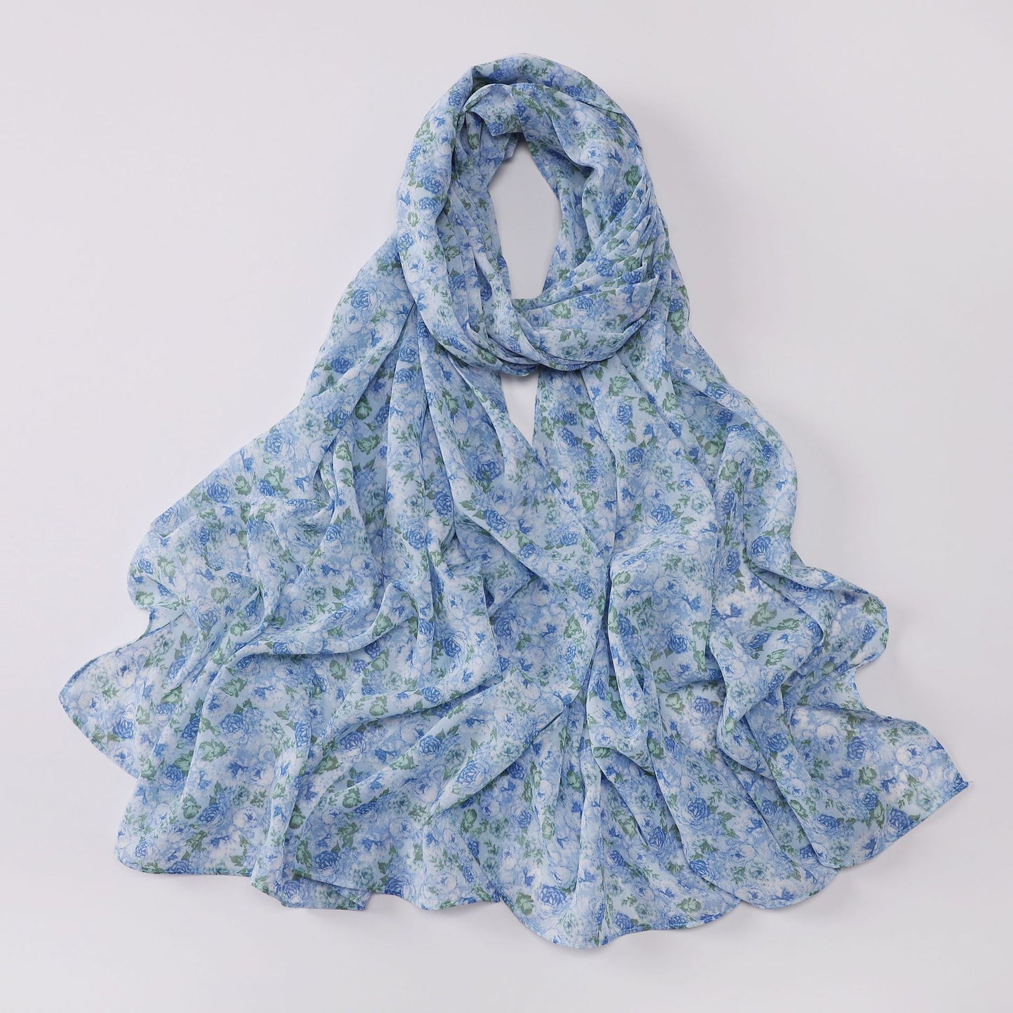 Spring pearl chiffon print floral scarf middle east headscarf yarn oil painting style hijab